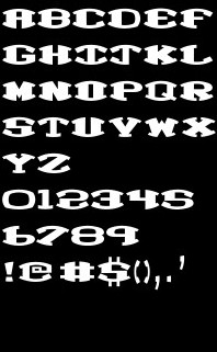 alphabet shown using the Beast font